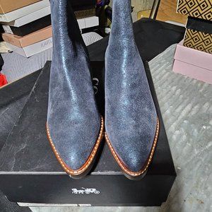 Coach Blue, Tan and silver Bowery boots